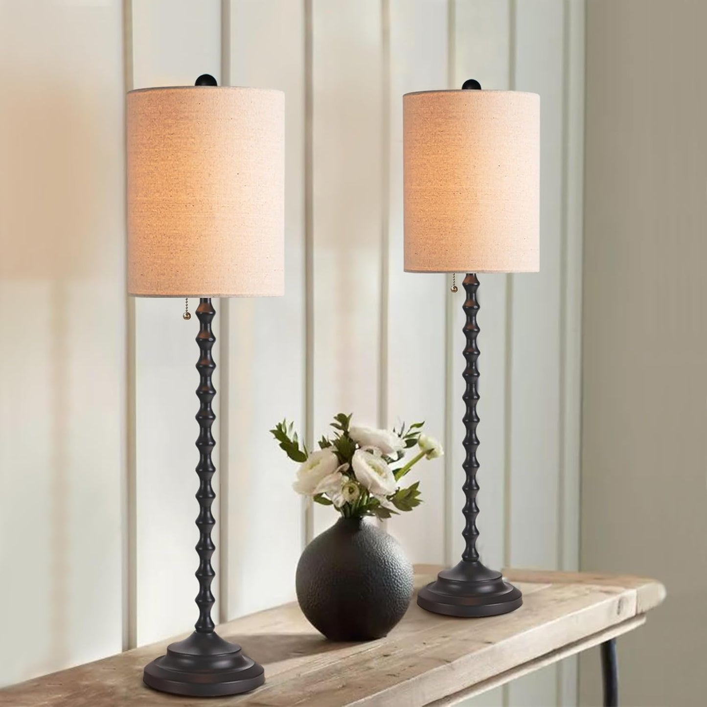 Buffet Table Lamps Unique Artistic Design (Set of 2)