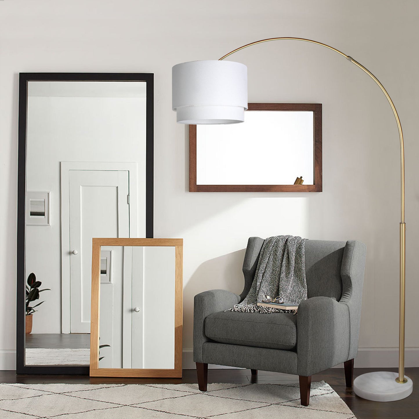 Arc /Arched Floor Lamp - 77“ H Adjustable Height