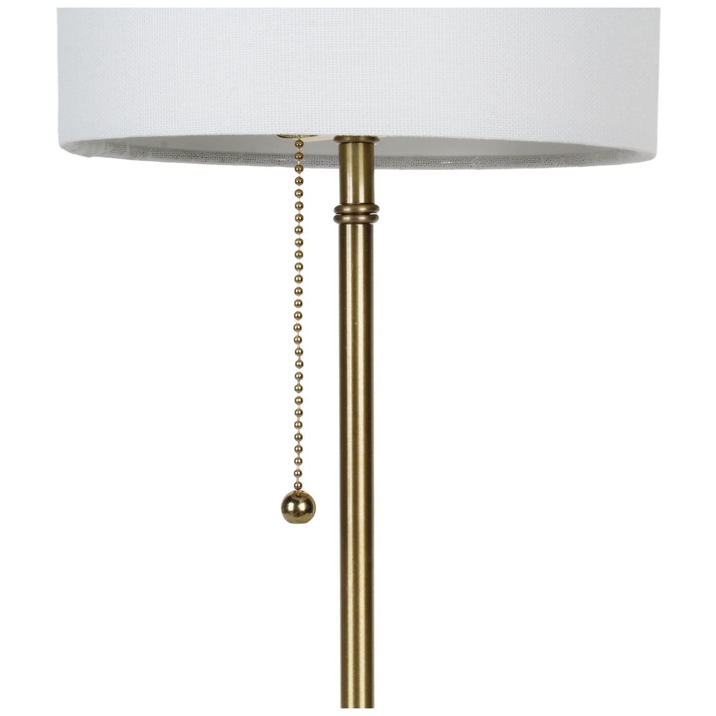 22"H Modern Metal Marble Stick Table Lamp with Pull Chain Switch and LED Bulb for Living Room