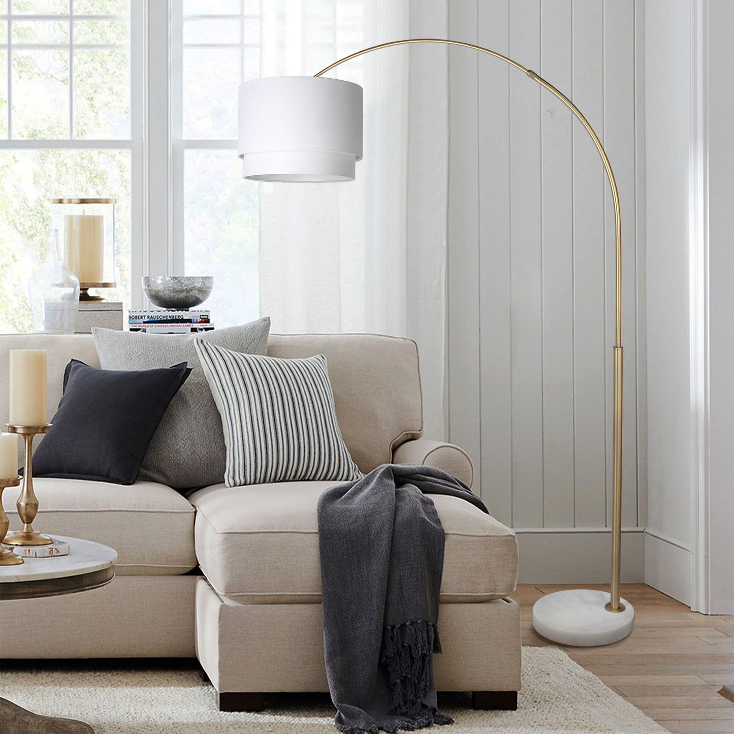 Arc /Arched Floor Lamp - 77“ H Adjustable Height